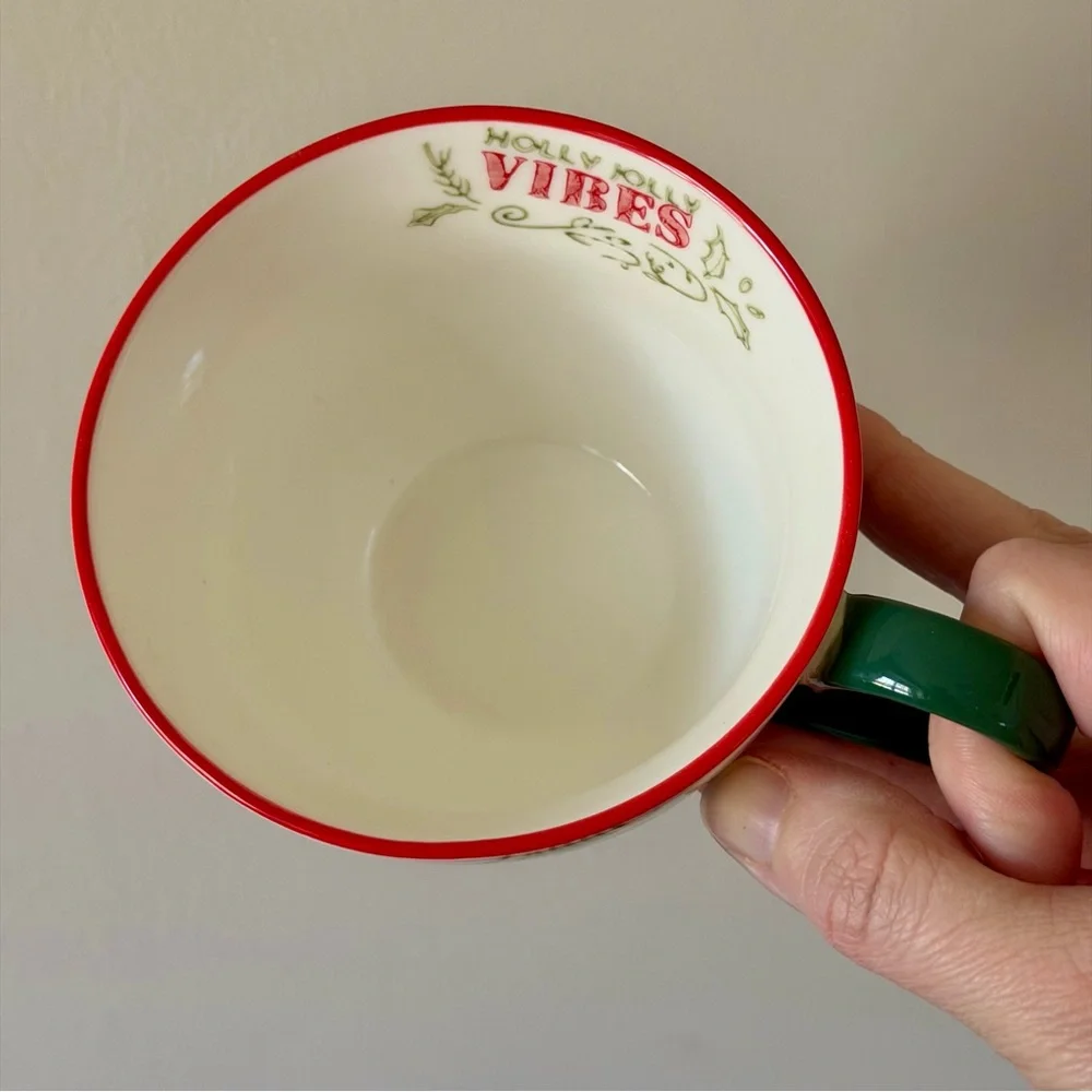World Market Holly Jolly Vibes Christmas Mugs Woodland Santa Set of 2 NWOT